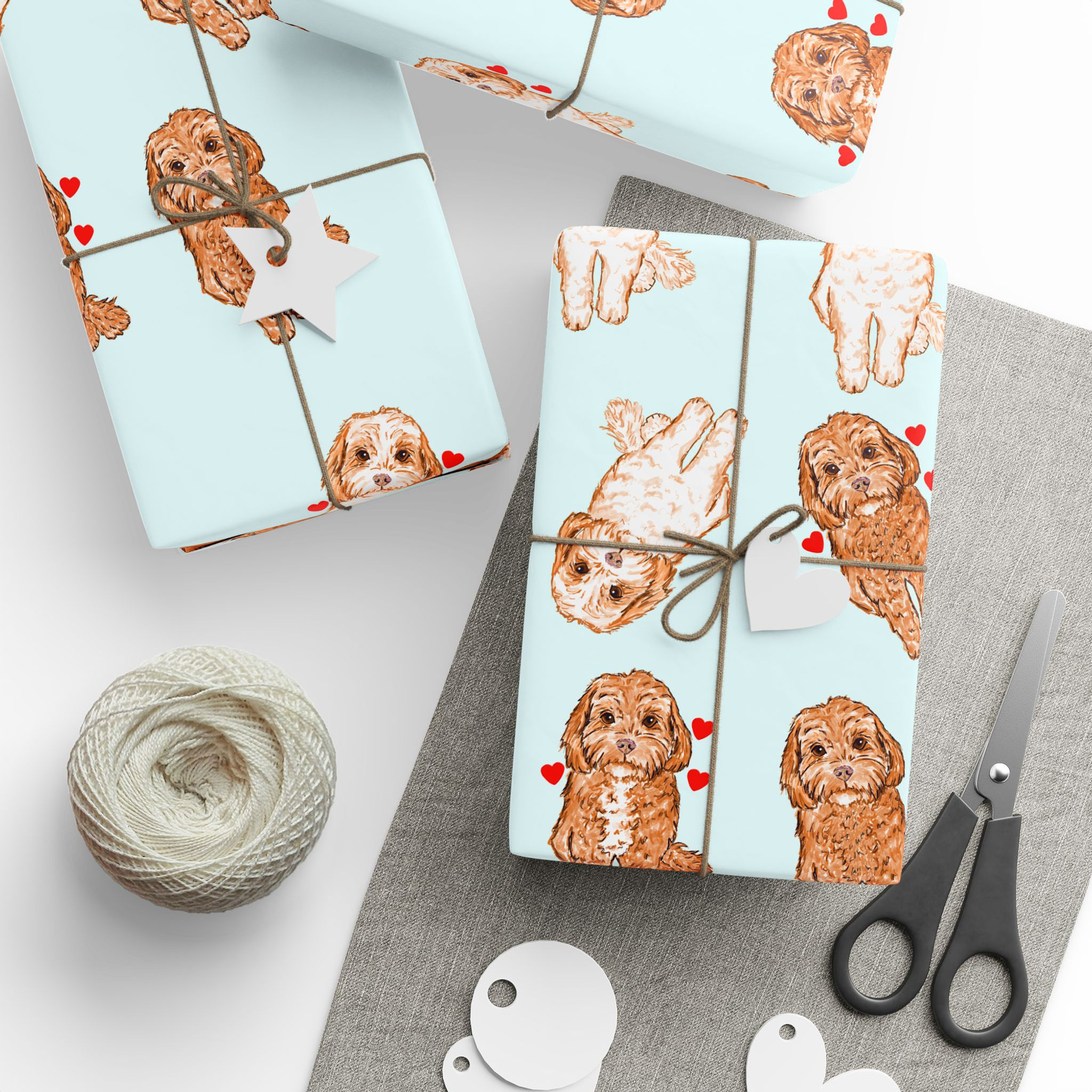 A1 Cavapoo Wrapping Paper Birthday Custom Gift Wrap Puppy First Birthday Poodle
