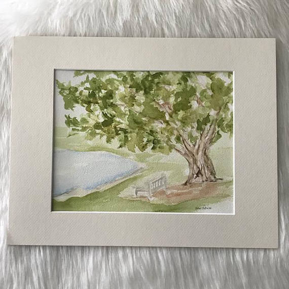 Thumbnail: A Spot to Think Original Watercolor Painting