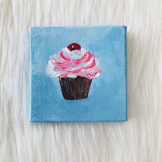 Thumbnail: Blue Background Cupcake Art