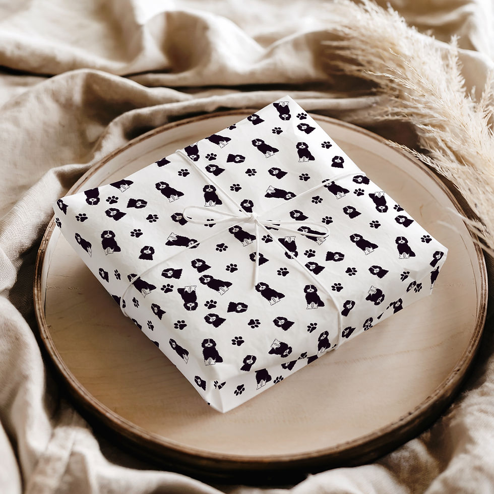 Thumbnail: Doodle Wrapping Paper Gift Wrap Goldendoodle Labradoodle Black White