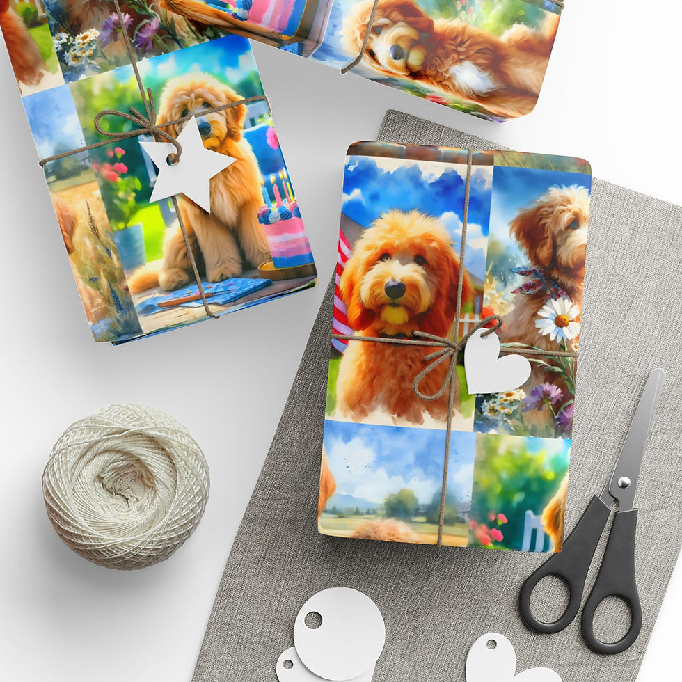 Thumbnail: A1 Goldendoodle Wrapping Paper Gift Wrap Labradoodle Lovers Doodle Mom Birthday