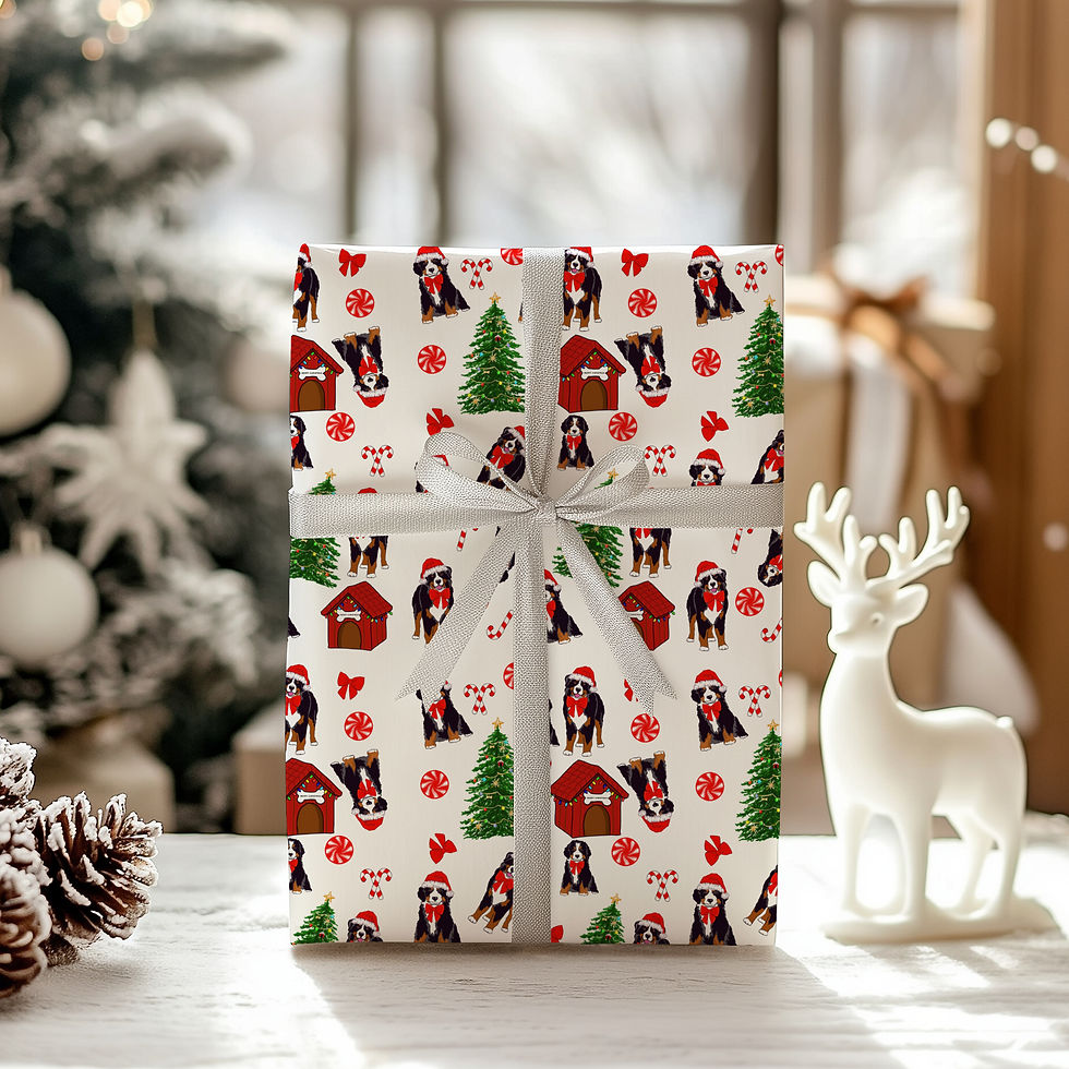 Thumbnail: Bernese Mountain Dog Wrapping Paper Gift Wrap Berner Mom