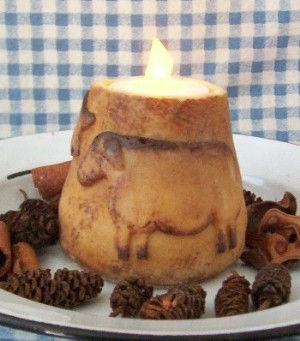 Thumbnail: Quilted Sheep Solid and Flicker Cone Candle Mold