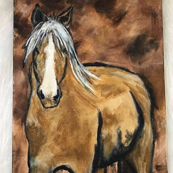 Thumbnail: Draft Horse in Abstract Original Oil Painting