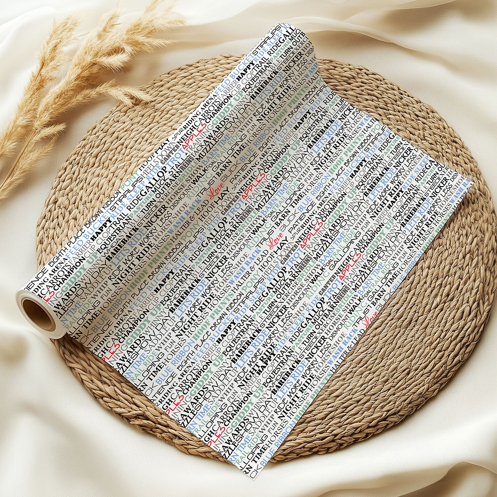 Thumbnail: Horse Rider Wrapping Paper Gift Wrap Equine Equestrian Barn Life