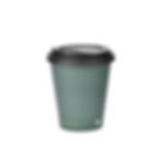 6oz compostable coffee cup with lid in green