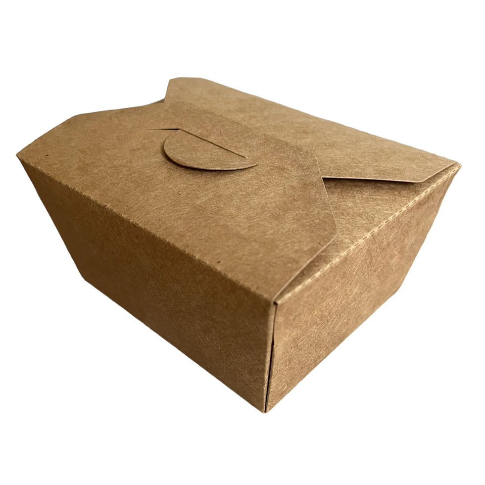 Small kraft takeaway box closed
