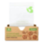 Compostable resealable bags being dispensed from a box