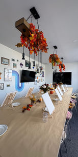 Paint Night setup with easels, canvases, and art supplies ready for guests