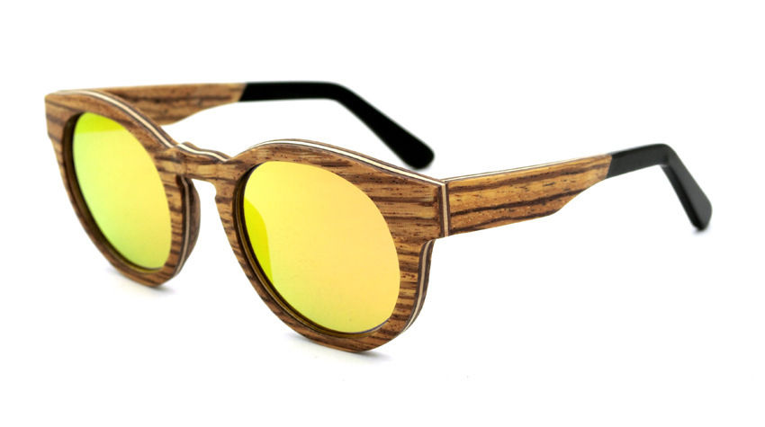Thumbnail: Hot Unisex Fashion Eyewear Zebra Wood Luxury Natural Sunglass