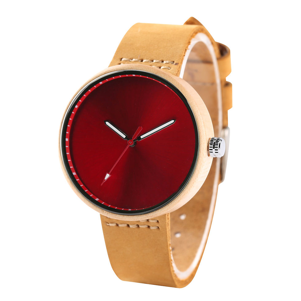 Thumbnail: Women Watches Quartz Watch Handmade Round Bamboo Watches