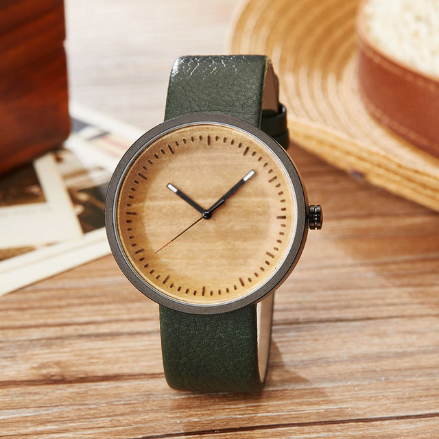 Thumbnail: Bamboo Wood Watch Mens Women Wooden Wristwatch Leather Original Lover Gifts