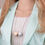 Thumbnail: 10pcs Wooden Pendant Fashion round white Turquoise sweater chain Necklace