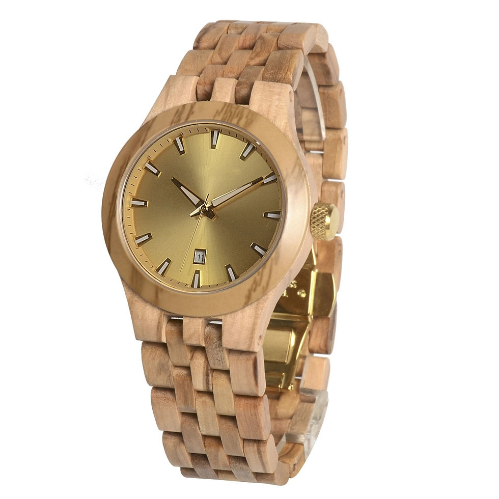 olivewood Stainless Steel Gold dial Face Wood watches from EcVendor