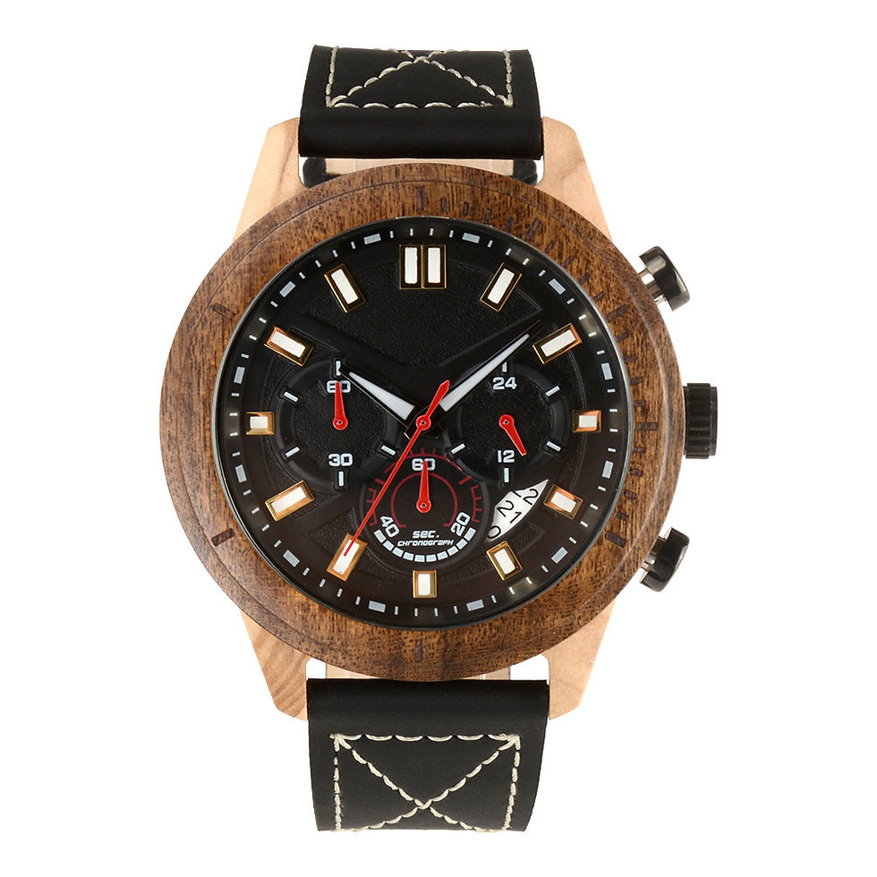 Thumbnail: Men Wooden Chronograph Watches Men's Top Brand Luxury Olive Wood Watch