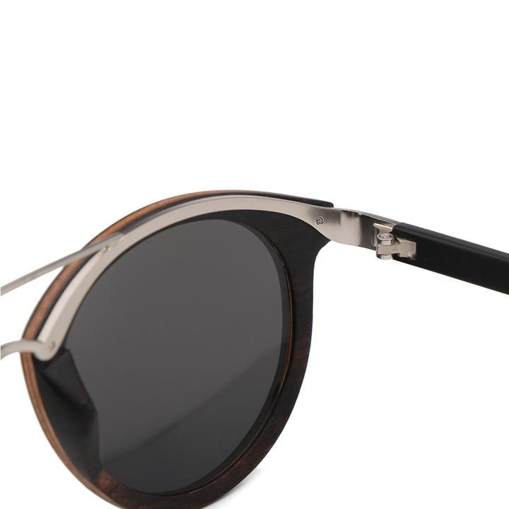 Thumbnail: Lady Sunglasses Polarized Wood Sun Glasses Steel Mixed with Wood