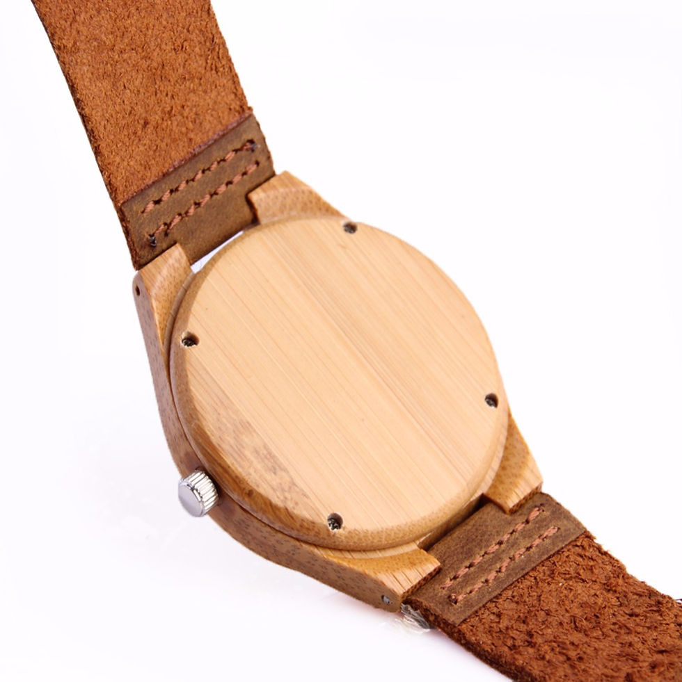 Thumbnail: Male Wood Gift Handmade Bamboo Watch Wolf Design