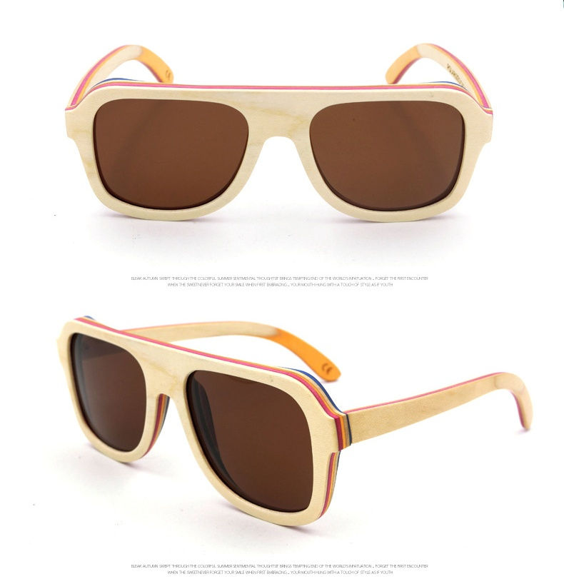 Thumbnail: Pilots Skateboard Unisex Environmental Wooden Luxury Natural Street Sunglass