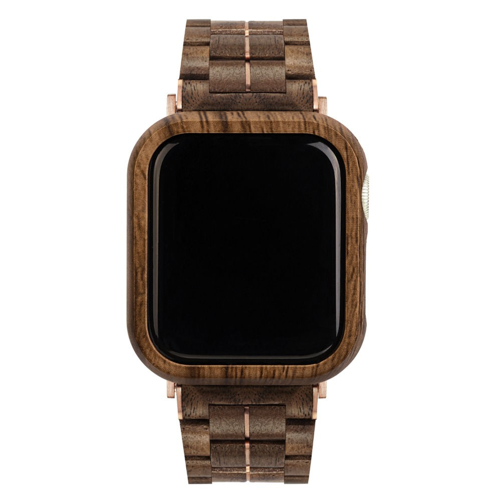 Custom Stainless Steel Metal Wood Smart Watch Band For Apple Iwatch EcVendor