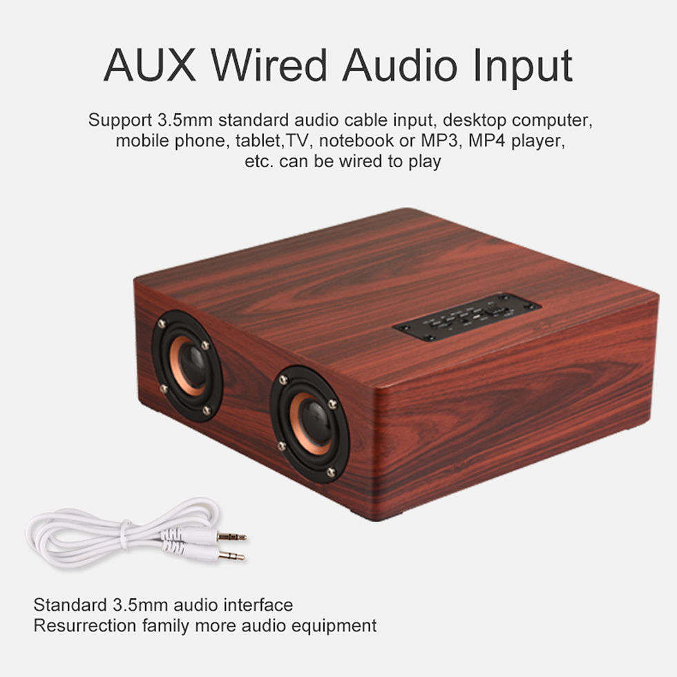 Thumbnail: HiFi Multifunction Bluetooth4.2 Wooden 4 Speaker Subwoofer Support AUX TF Card