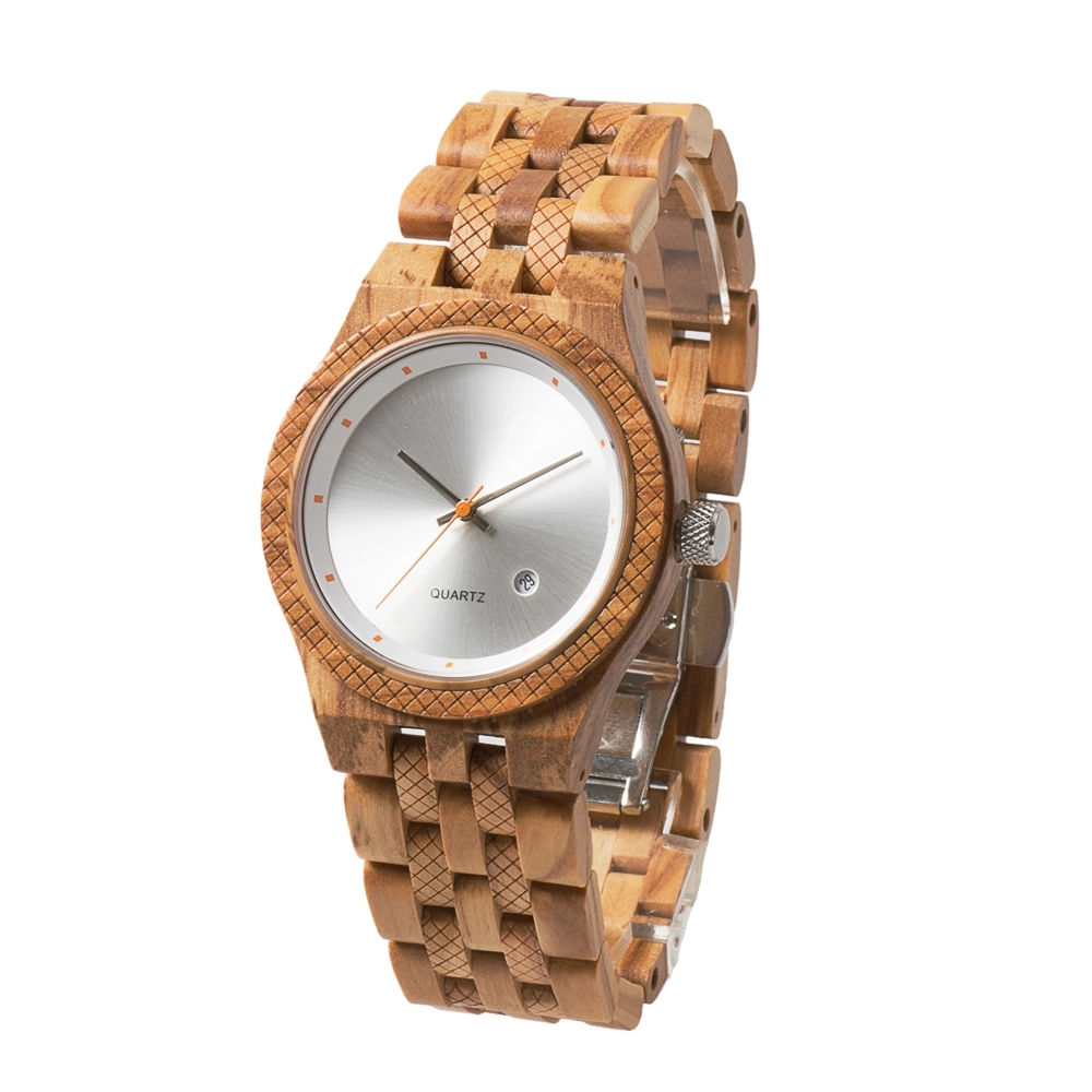 New EcVendor Italy Olivewood Quartz Wooden Wristwatch for Men