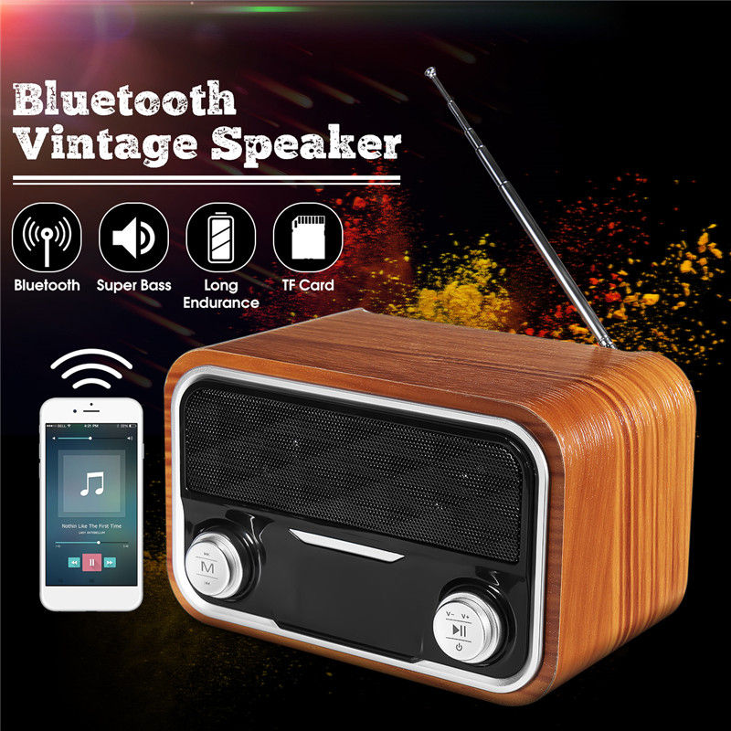 Thumbnail: Bluetooth4.1 Wireless Wooden Speaker 2.0 Channel Subwoofer USB Portable Speaker