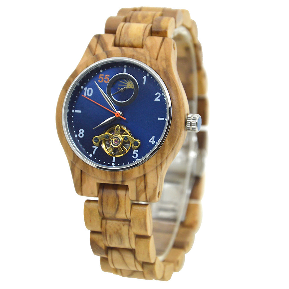 Thumbnail: Olive Wood Unisex Natural Wooden Automatic Watch from EcVendor