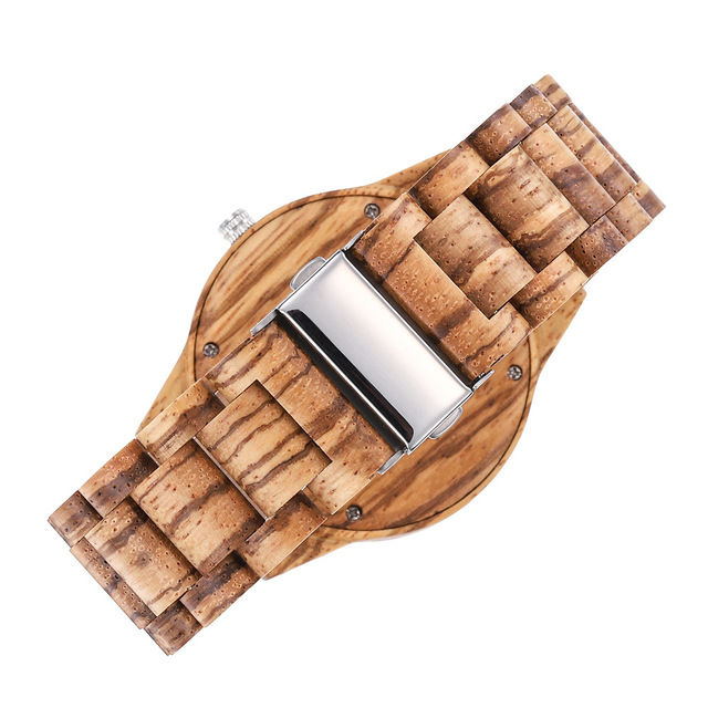 Thumbnail: new minimalist zebra wooden watch wood men wristwatch EcVendor