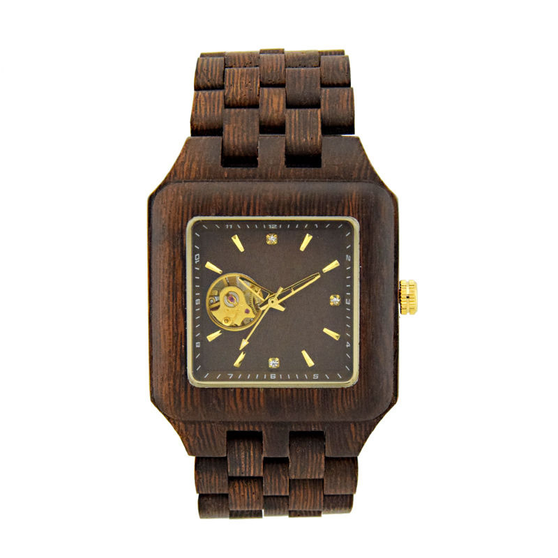 Thumbnail: Men's Skeleton Watches wood Luxury Wooden Mechanical Watch