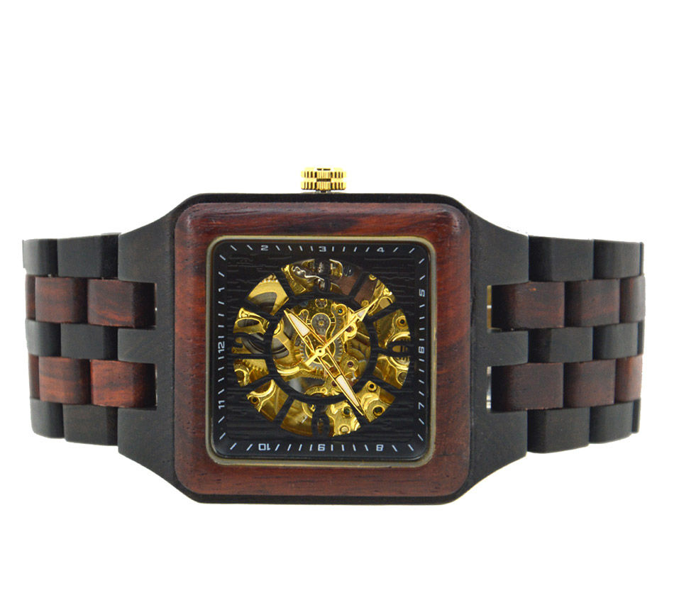 Thumbnail: 10pcs of Men's Watches Sandalwood Luxury Wooden Mechanical Watch