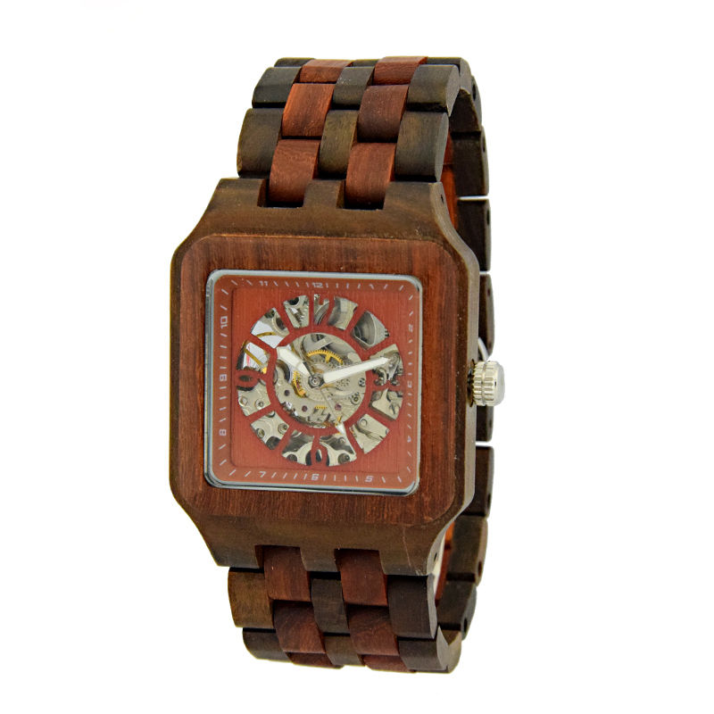 Thumbnail: Men's Skeleton Watches wood Luxury Wooden Mechanical Watch 10pcs