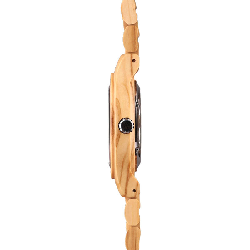 Thumbnail: Olive wood Men Wristwatch Automatic Olive Wood design Watch from EcVendor