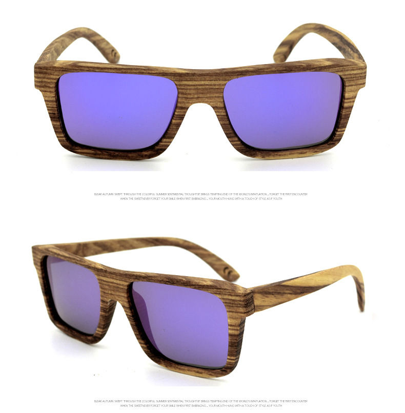 Thumbnail: Unisex Zebra Wooden Luxury Natural Sunglass fashion eyewear