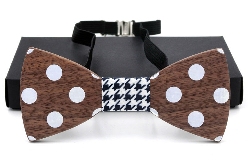 Thumbnail: Unisex bow natural handmade Log vintage wood bow tie for sell