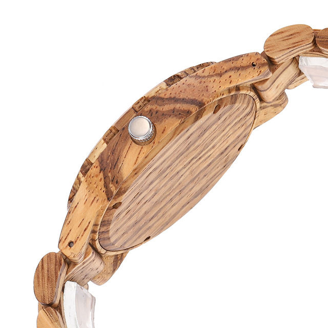 Thumbnail: new minimalist zebra wooden watch wood men wristwatch EcVendor
