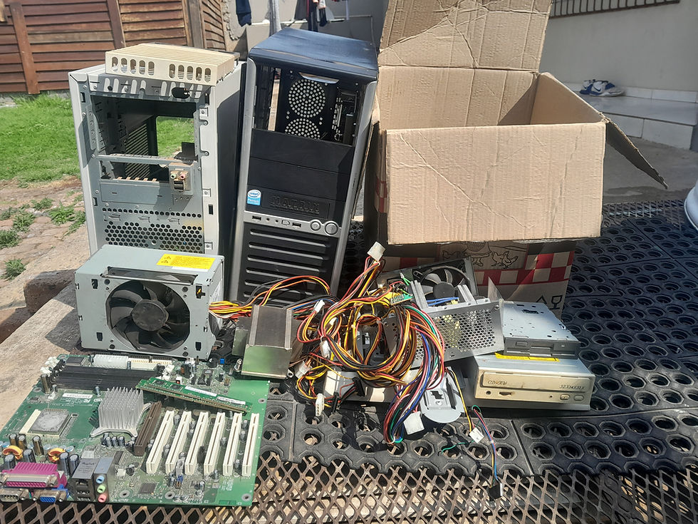 A collection of e-waste