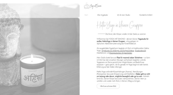 Website für yogastudio erstellt