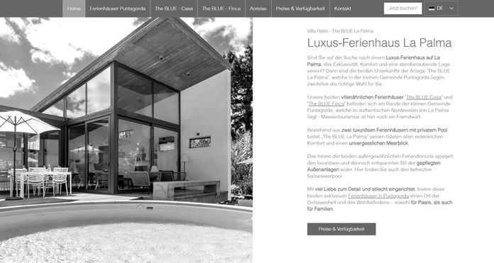 WIX Beispiel für Ferienhaus