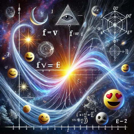 DALL·E 2025-02-02 14.04.03 - A surreal artistic representation of the function f(v) = f(e). The image features a dynamic mathematical graph with a glowing, flowing curve connectin