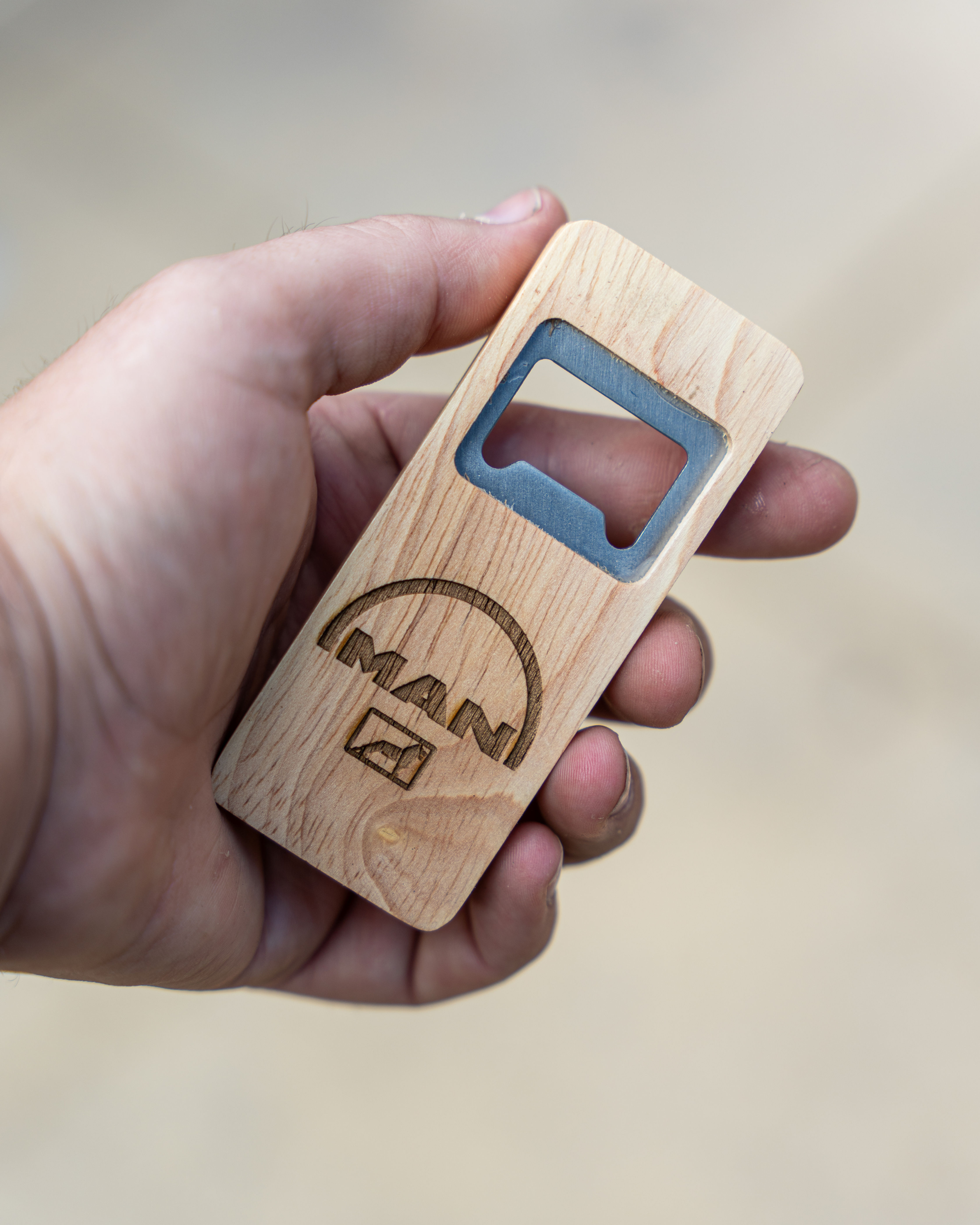 MAN wooden bottle opener