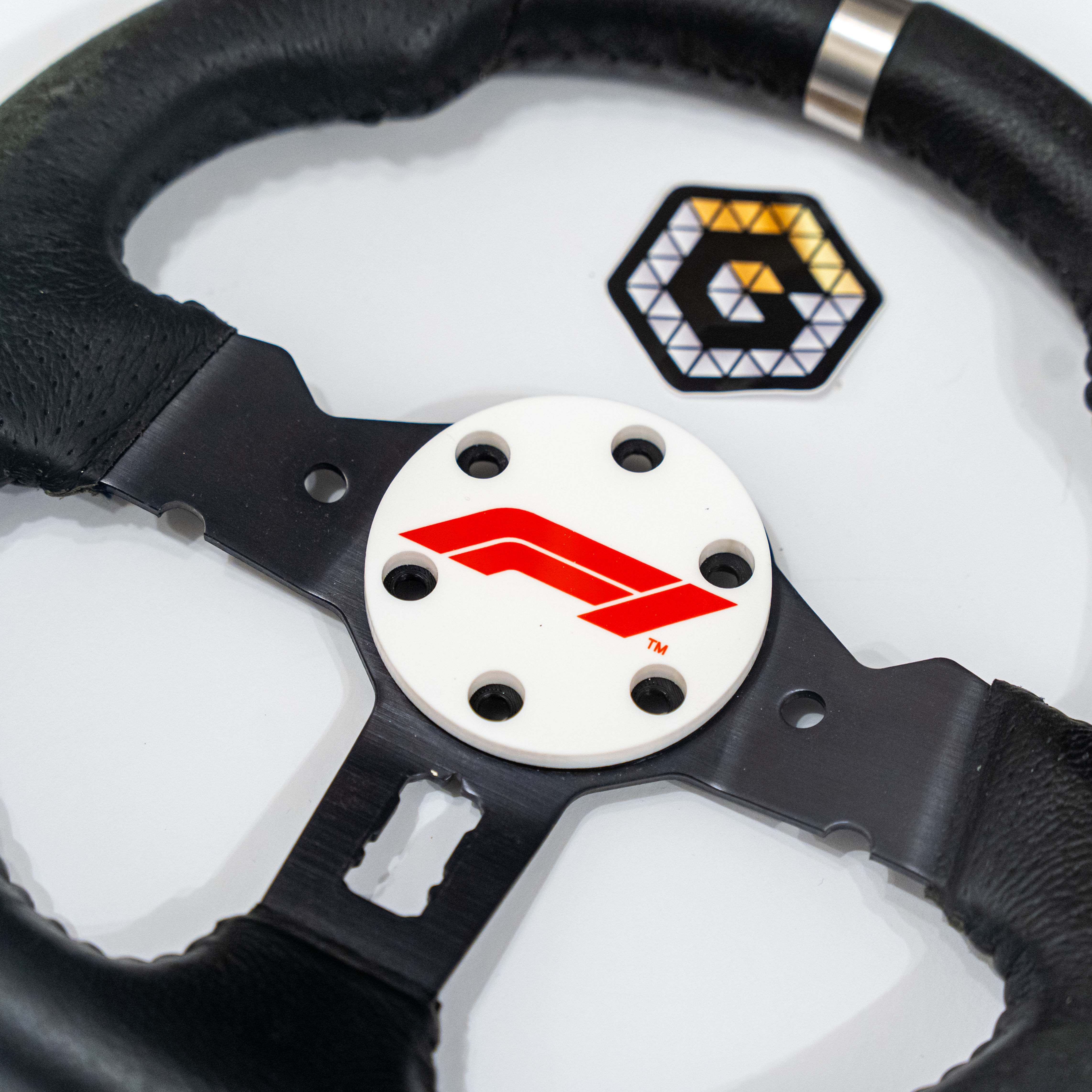 F1 printed centre cap for Logitech gaming sim rigs