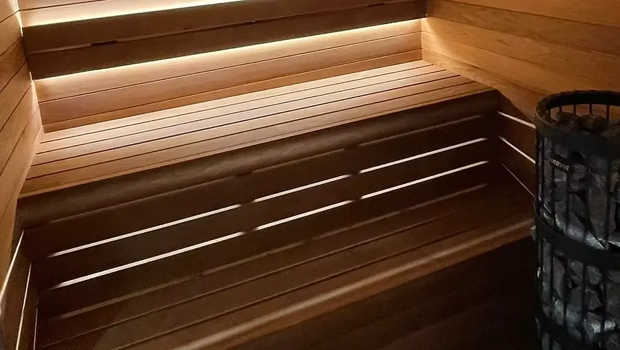 sauna features a 2+2