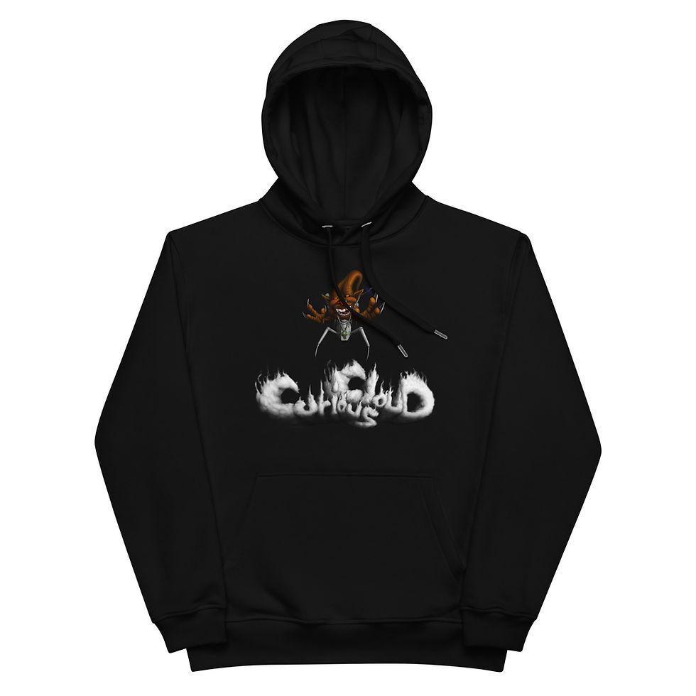 Curious Cloud Large logo Premium eco hoodie copy