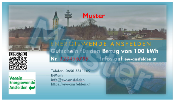 Gutschein für den Bezug von 100kWh bei Neuanmeldung!