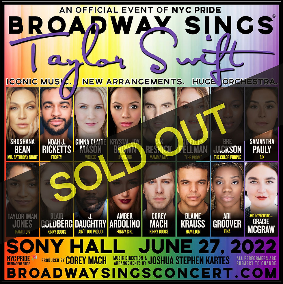 Reserved VIP Ticket | Broadway Sings Taylor Swift