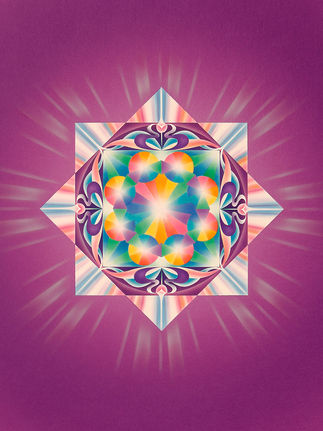 Regenbogen-Mandala. Illustration von Robert Wicki für ein Buch von Sanaya Roman.
