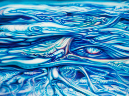 Untere Welt. Airbrush-Gemälde von Robert Wicki.