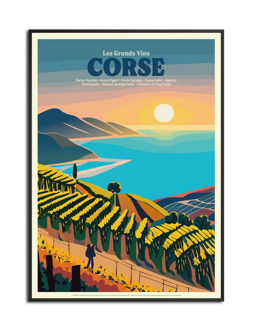 affiche vins corses, poster vin vintage décoration murale