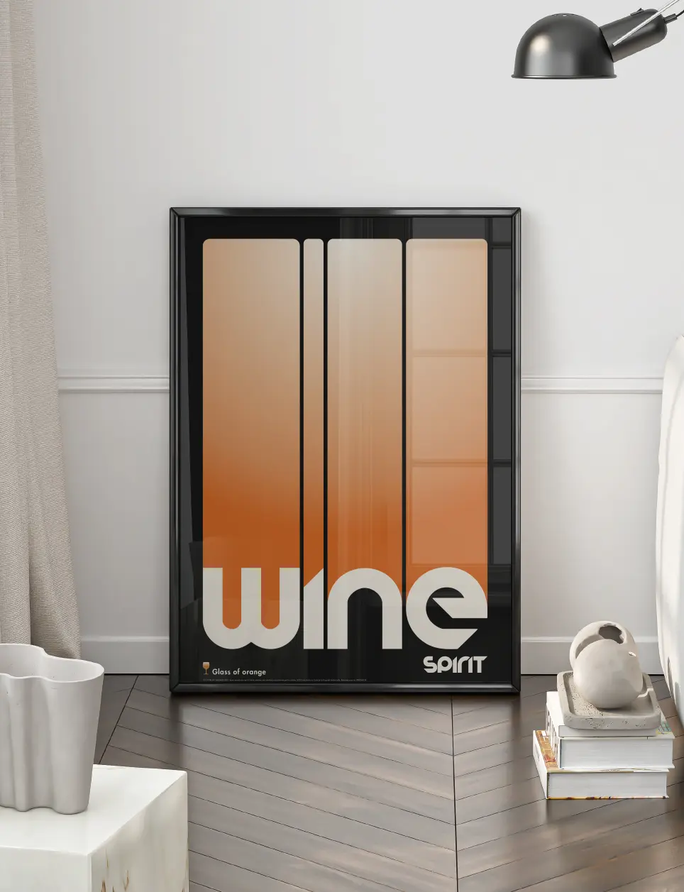 Poster vin orange design épuré couleur chaude décoration murale