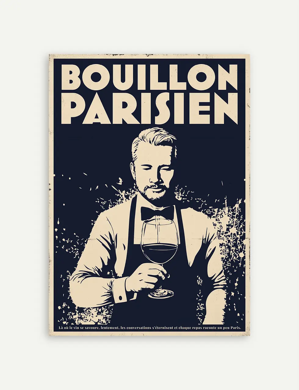 Affiche Bouillon Parisien avec homme élégant